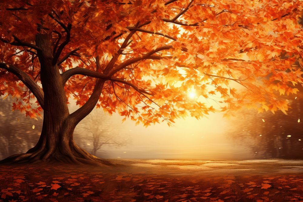 Autumn tree outdoors backgrounds landscape.