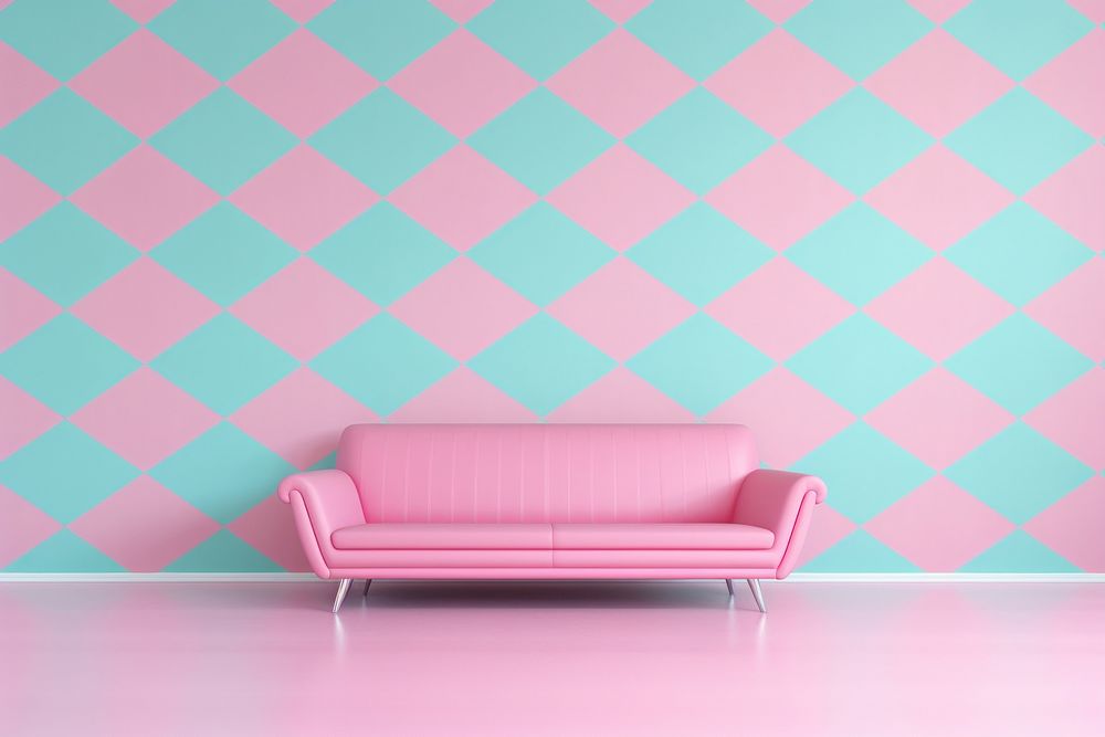 Checker board wallpaper architecture furniture | Premium Photo - rawpixel