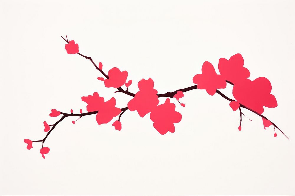 Cherry blossom minimalist form flower plant petal.