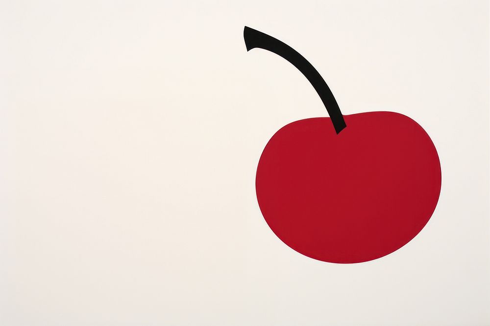Cherry minimalist form apple produce circle.