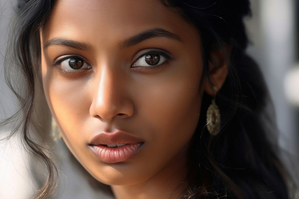 Indian girl photography portrait adult. AI generated Image by rawpixel.