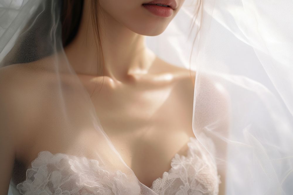 Wedding dress fashion veil gown. AI generated Image by rawpixel.