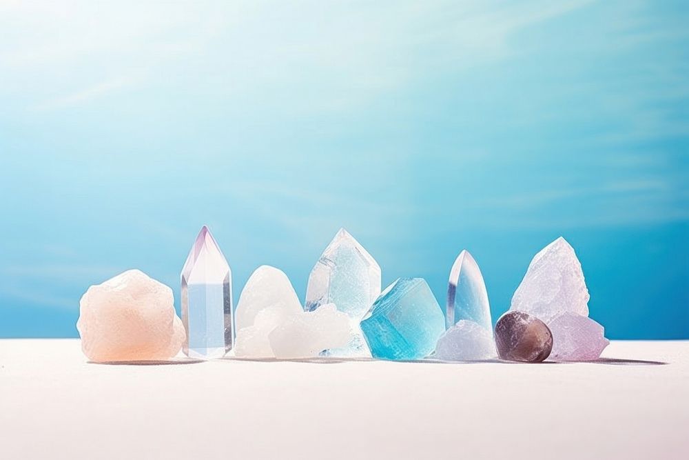 Crystal healing crystal mineral quartz. AI generated Image by rawpixel.