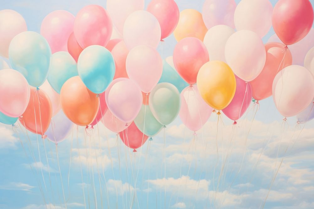 Balloons in the sky backgrounds tranquility celebration.