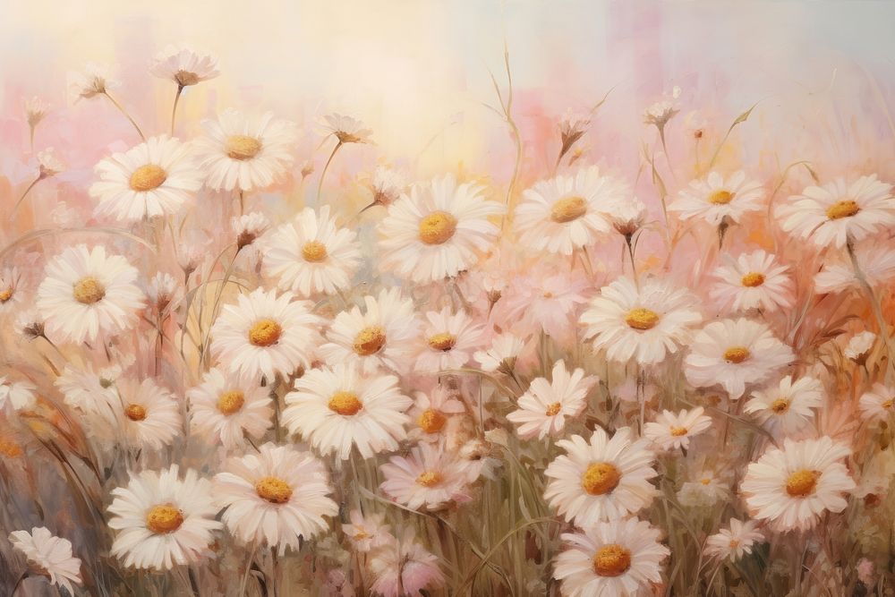 Daisy garden painting backgrounds blossom.