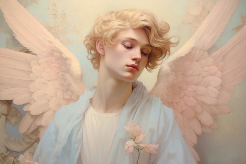 Angel painting representation contemplation.