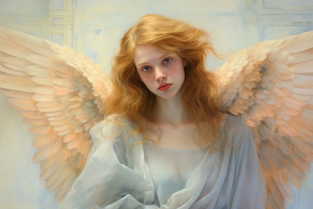 Angel standing painting adult contemplation.