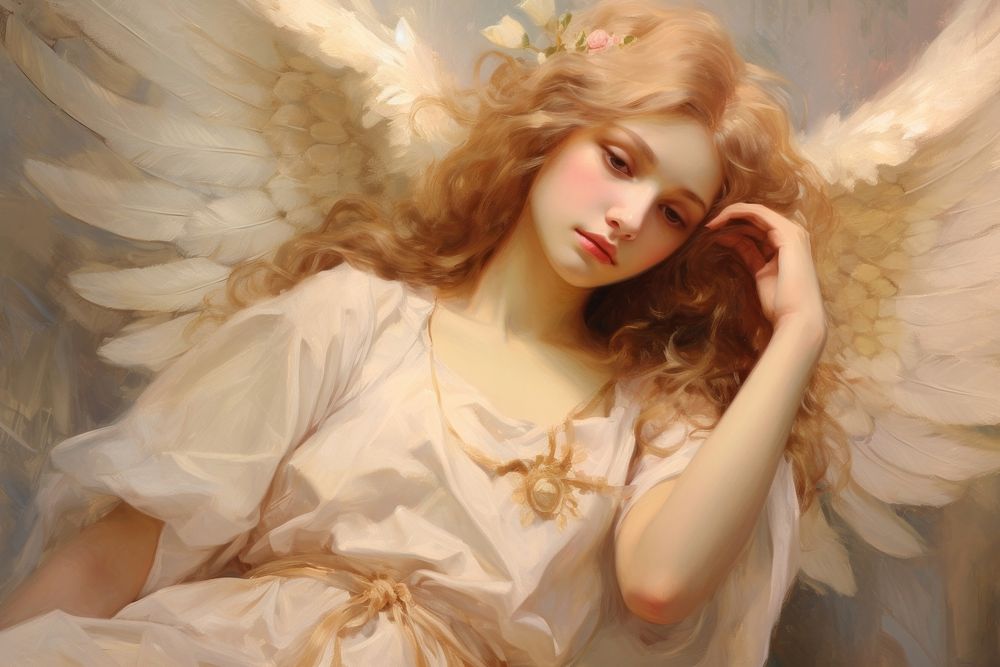 Angel painting contemplation spirituality.