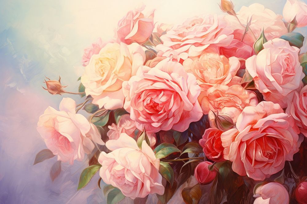 Painting rose backgrounds blossom.
