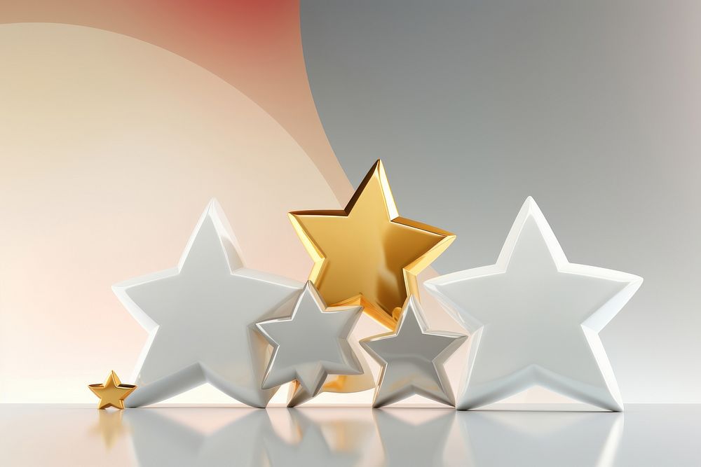  Gold star illuminated decoration. AI generated Image by rawpixel.