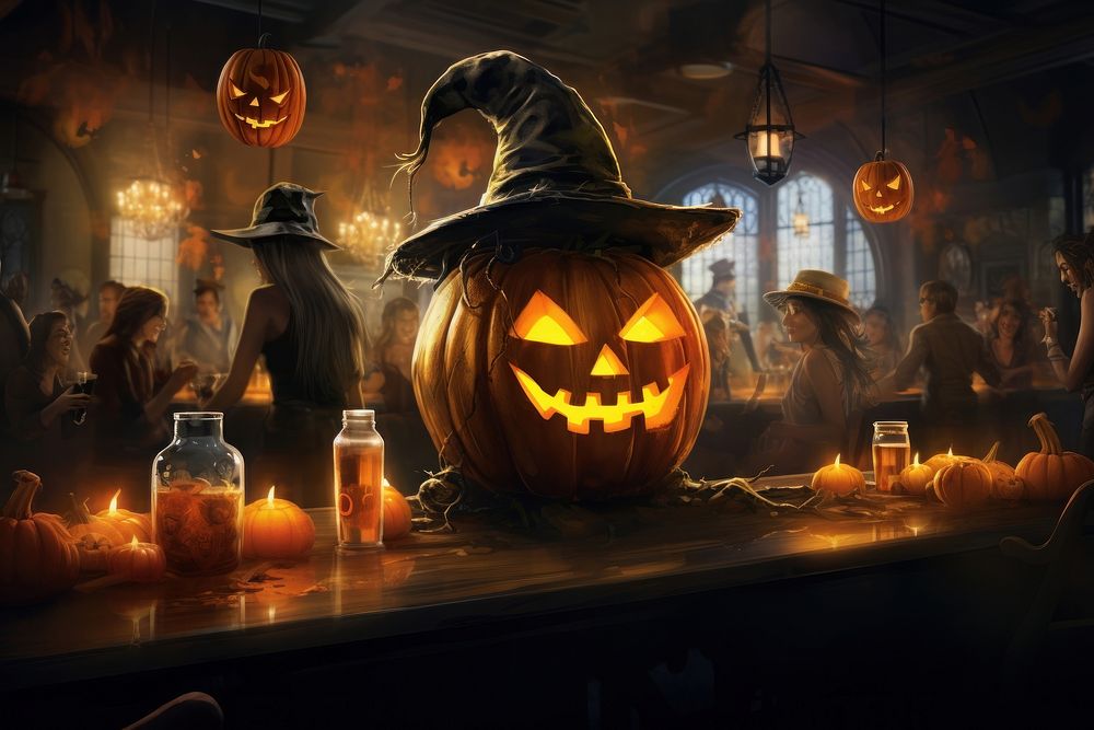 Halloween party halloween jack-o-lantern candle.