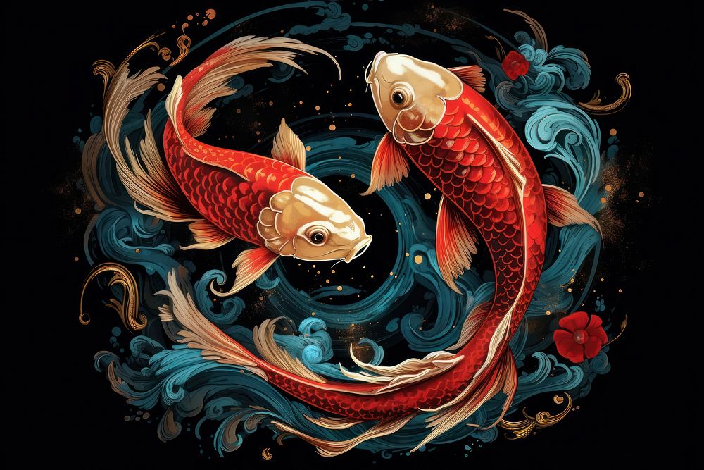 Koi fish animal red creativity.