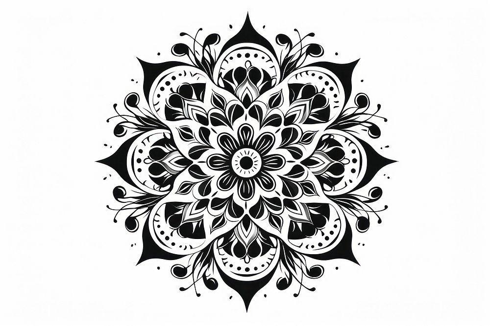 Mandala art pattern drawing sketch. AI generated Image by rawpixel.