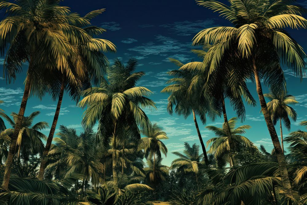 Palm landscape nature tree.