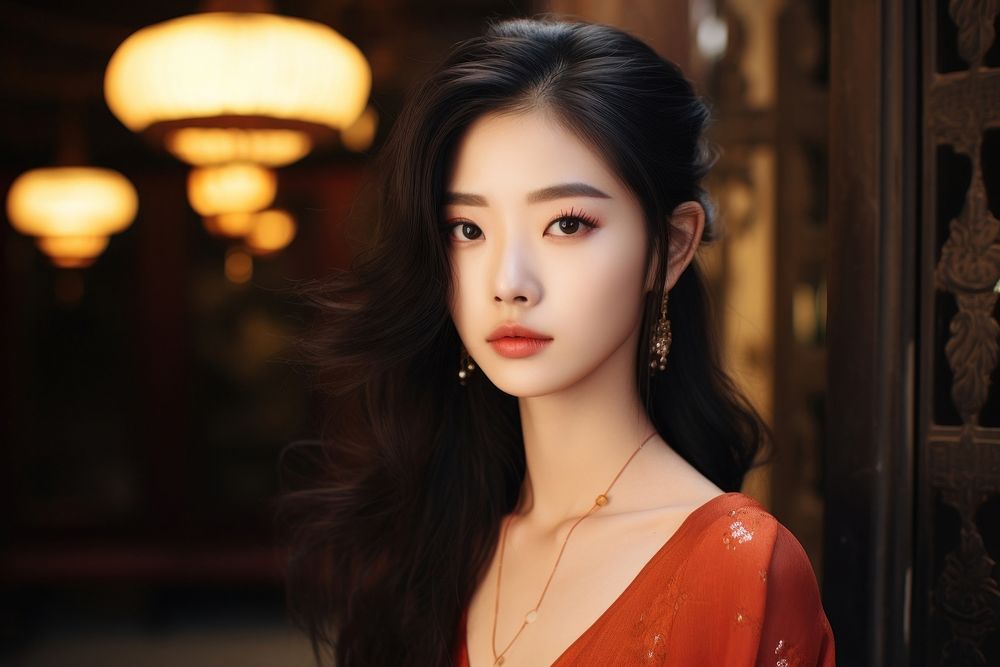 Chinese women portrait fashion adult.