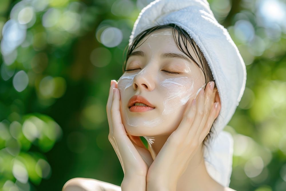 Japanese women adult face relaxation.