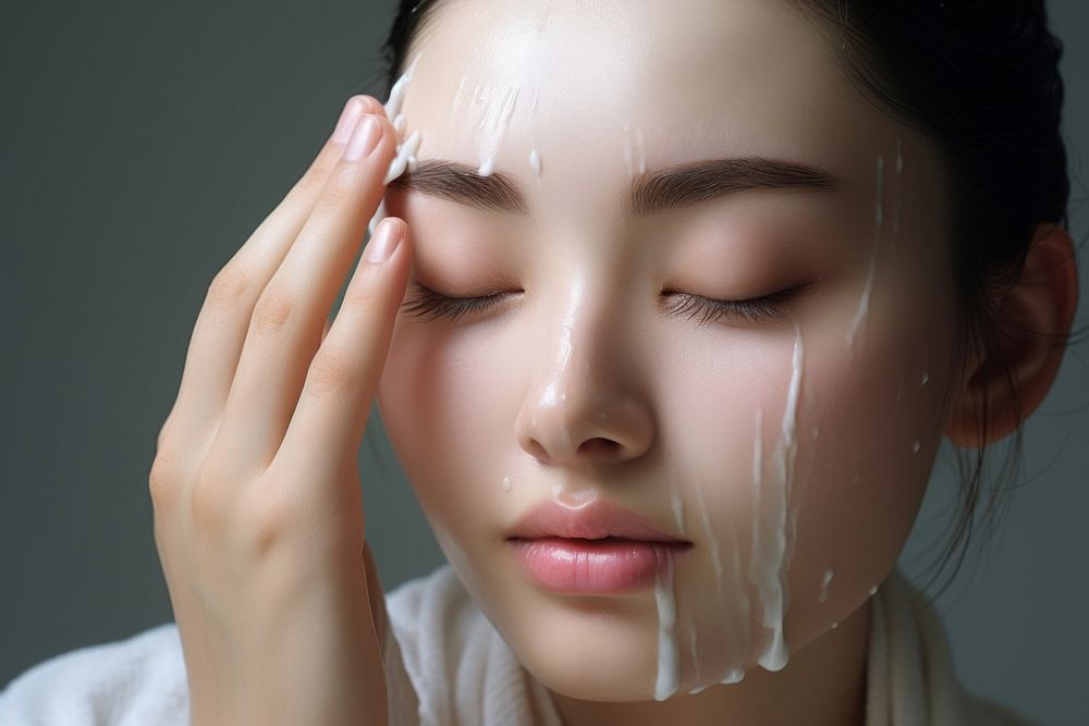 Japanese women adult skin face.