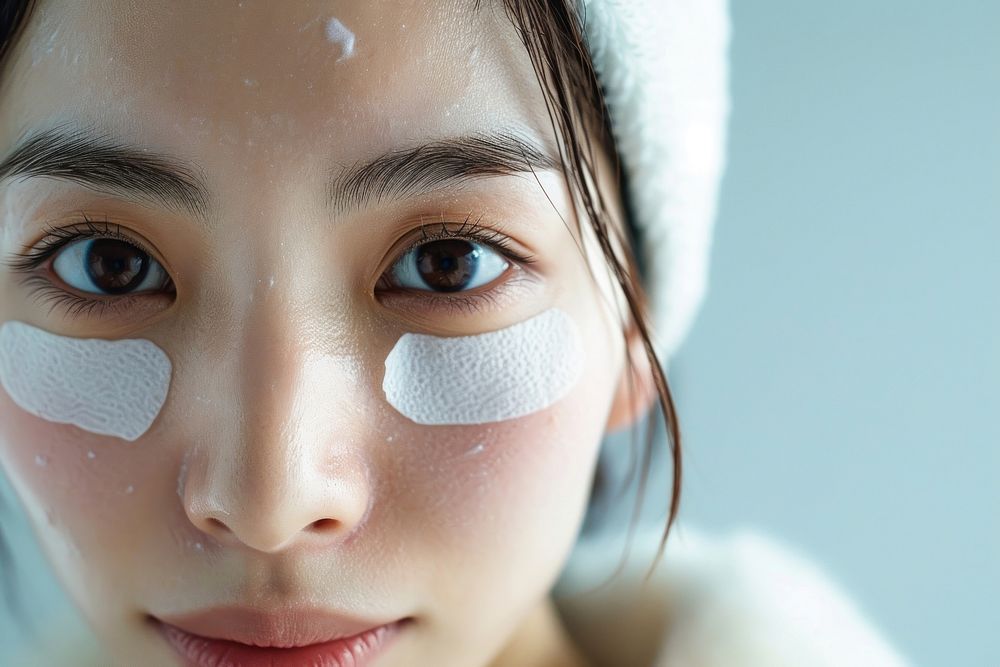 Japanese women skin nose forehead.