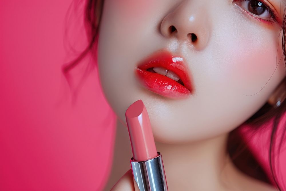 Korean women lipstick cosmetics perfection.