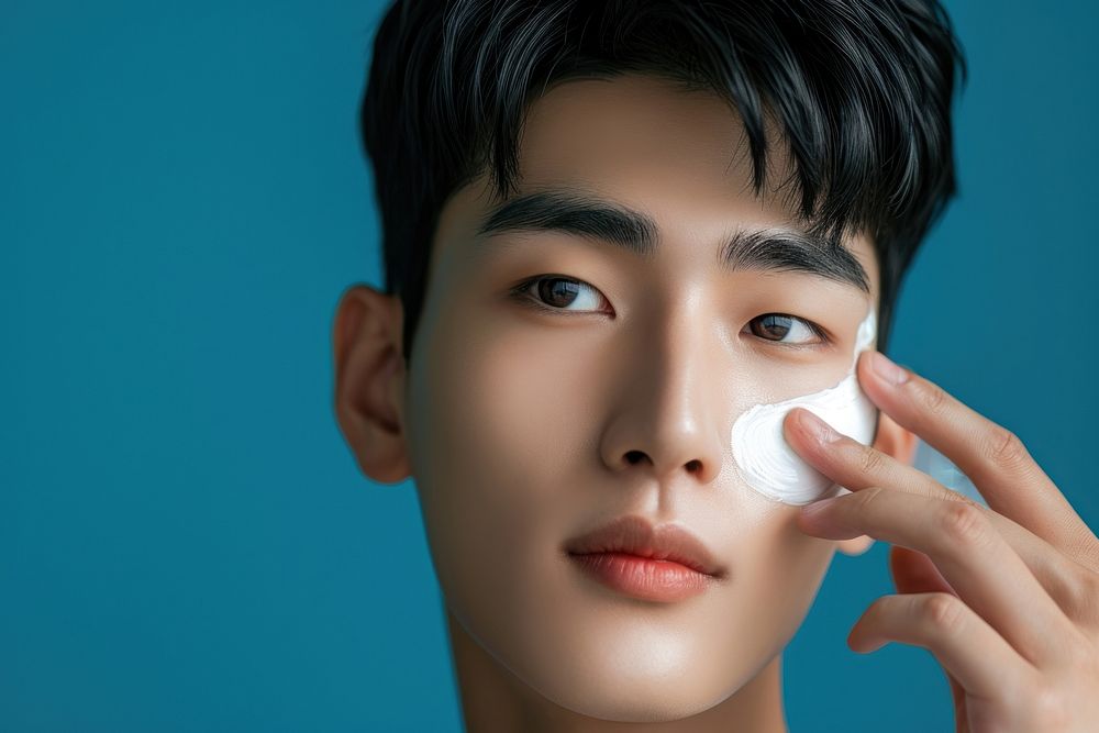 Korean men cosmetics portrait photo.