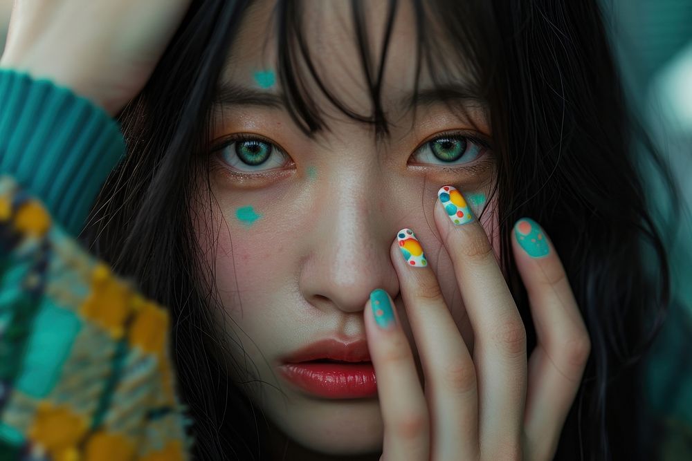 Taiwanese women portrait finger photo.