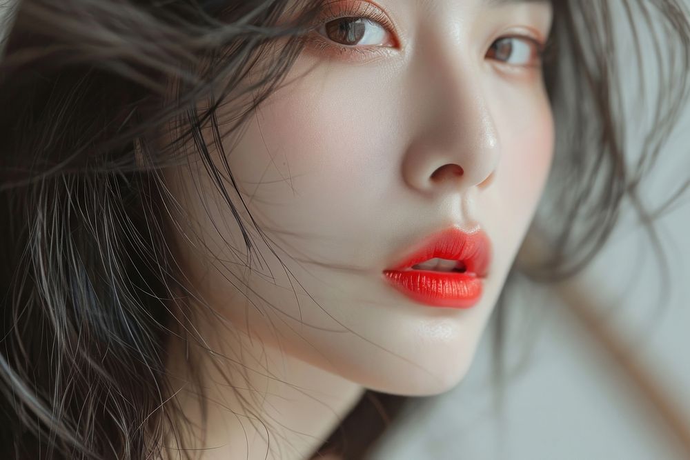 Taiwanese women lipstick cosmetics skin.