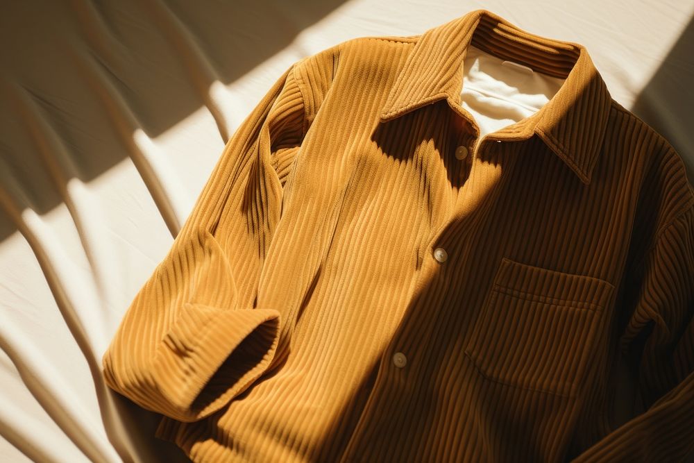 Corduroy jacket coathanger outerwear sunlight. AI generated Image by rawpixel.