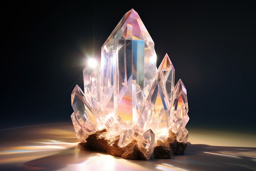 Healing crystal lighting mineral jewelry. AI generated Image by rawpixel.