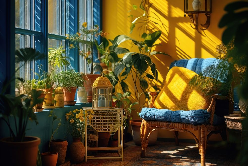 Retro room window plant architecture. AI generated Image by rawpixel.