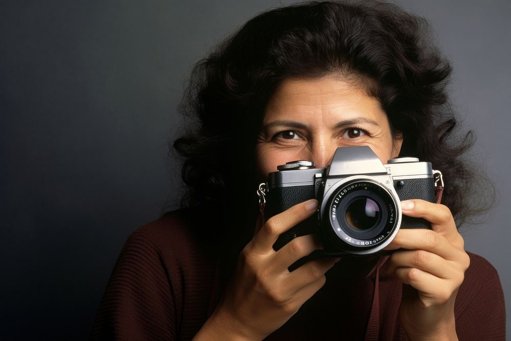 Old medium format film Camera portrait camera adult.