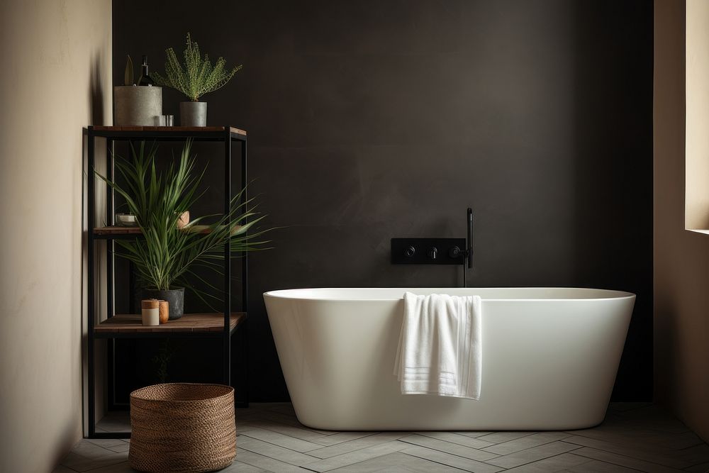 Bathroom bathtub architecture comfortable. AI generated Image by rawpixel.