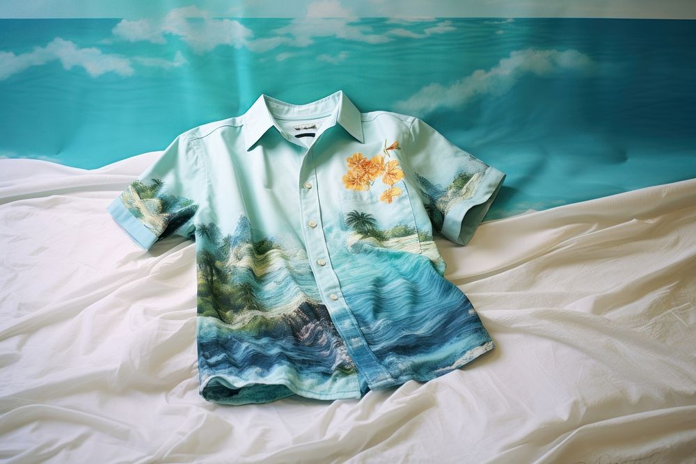 Hawaiian shirt sleeve sea beachwear. AI generated Image by rawpixel.