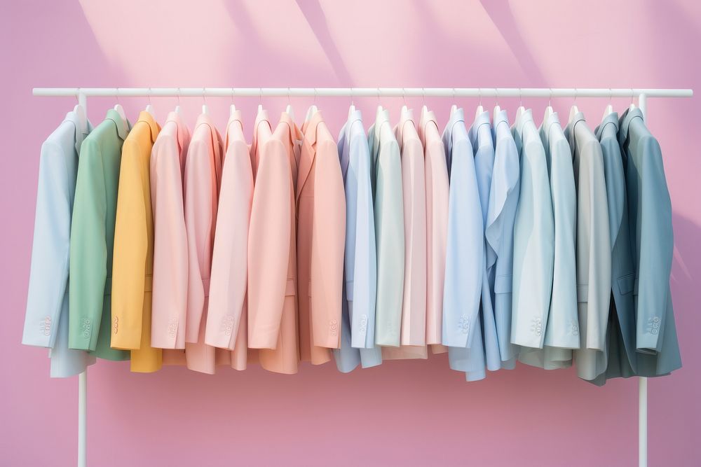 Suit rack clothesline arrangement coathanger. AI generated Image by rawpixel.