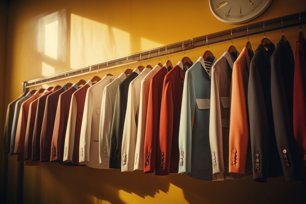 Suit rack closet room arrangement. AI generated Image by rawpixel.