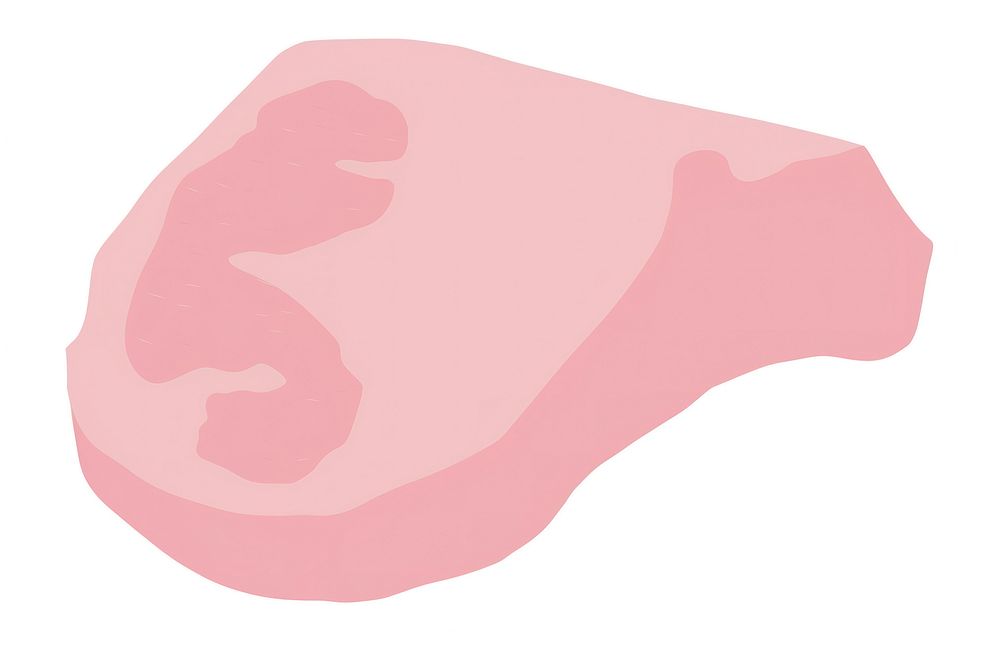 Pork steak minimalist form white background cartoon drawing.