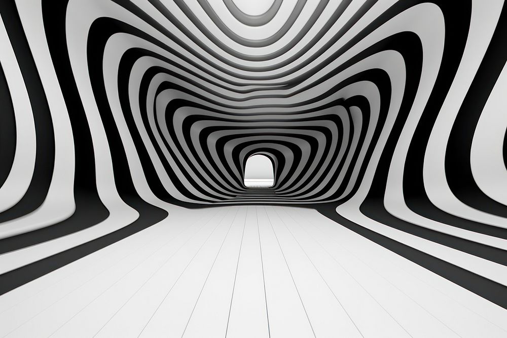  Psychedelic wallpaper architecture flooring white. AI generated Image by rawpixel.