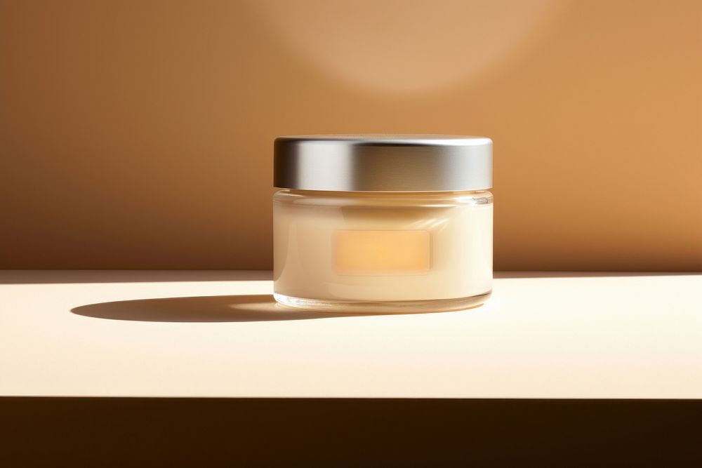 Cream jar cosmetics container lighting.