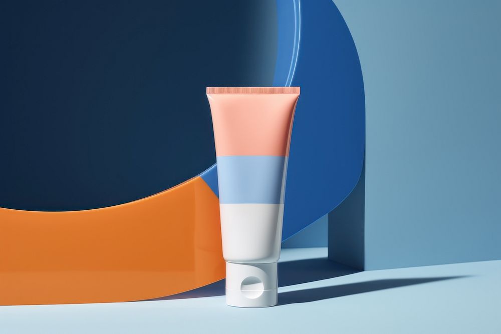 Tube of facial cleansing foam toothpaste cosmetics sunscreen.