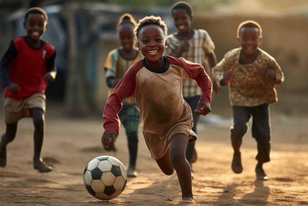 Nigerian kids football sports child.