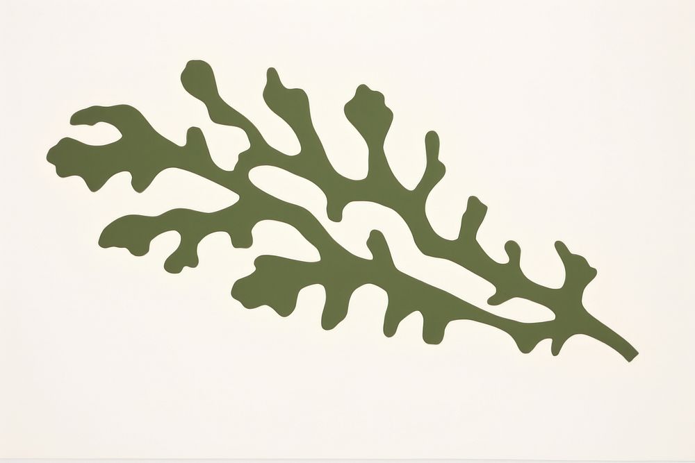 Seaweed minimalist form leaf vegetable undersea.