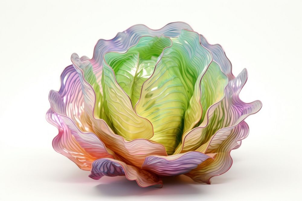 Cabbage iridescent vegetable food art.