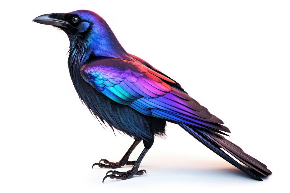 Crow iridescent animal bird beak.