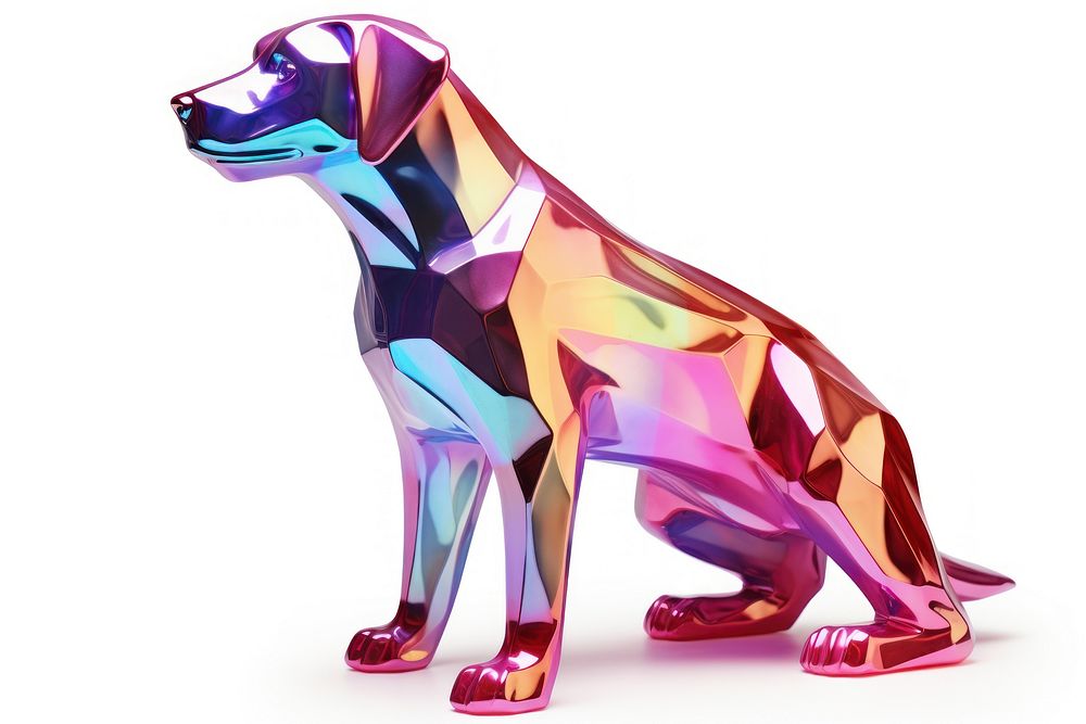 Dog sculpture iridescent mammal animal pet.