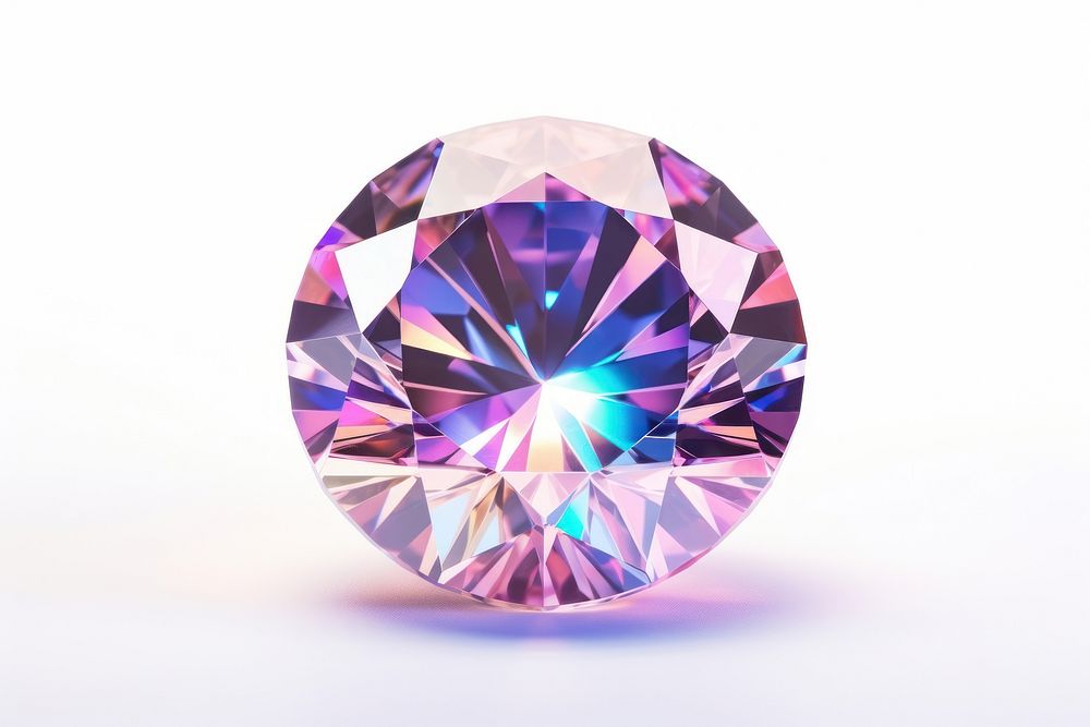 Diamond iridescent gemstone amethyst crystal.