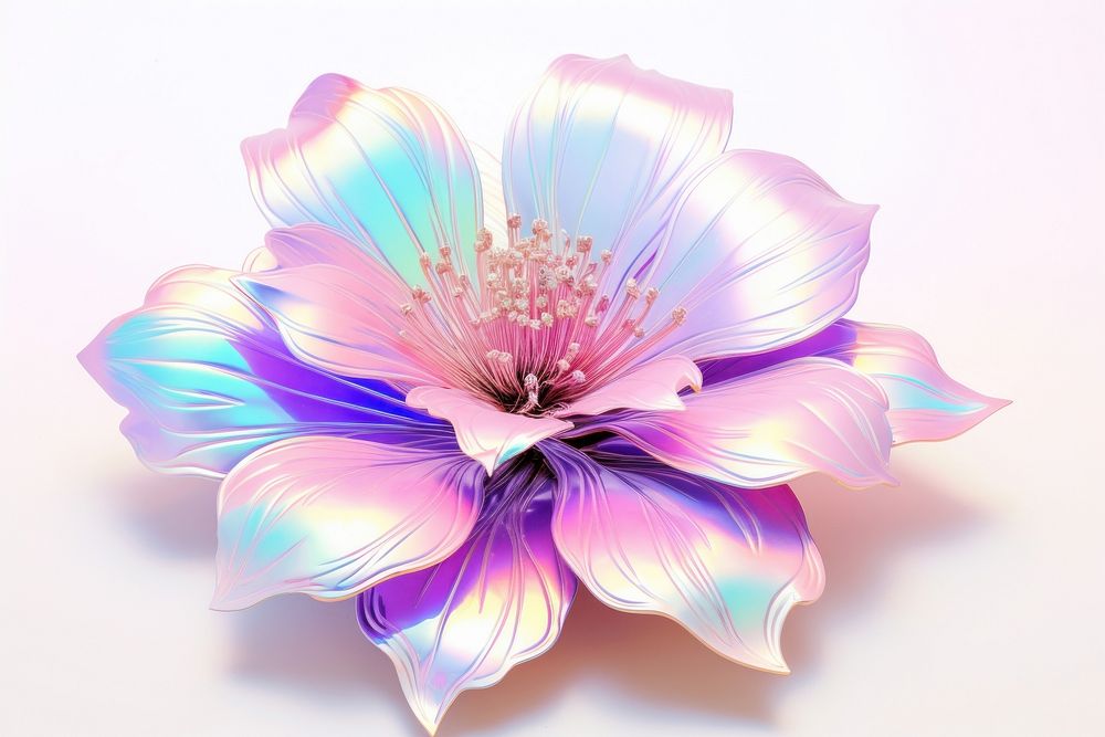 Flower iridescent blossom petal plant.