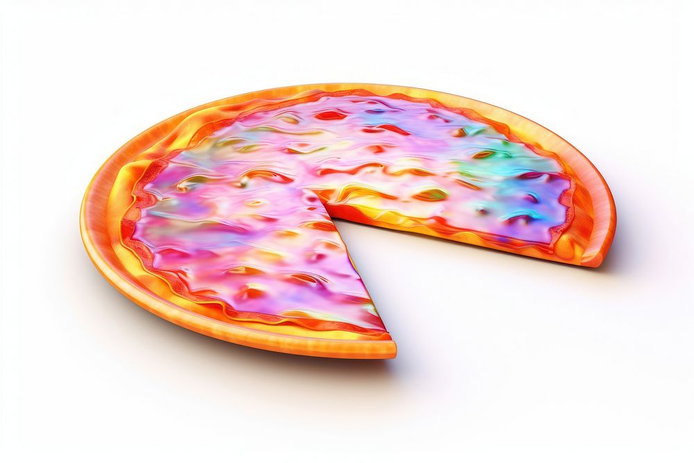Pizza icon iridescent food white background accessories.