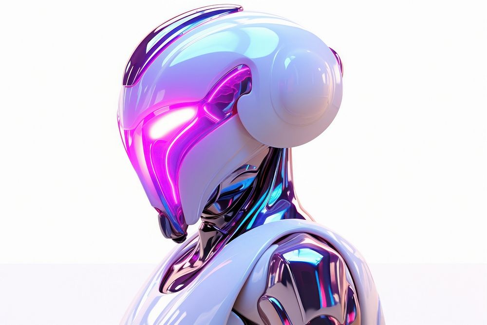 Robot iridescent futuristic technology clothing.