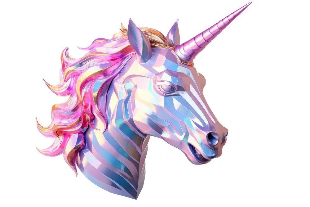 Unicorn head iridescent animal mammal horse.