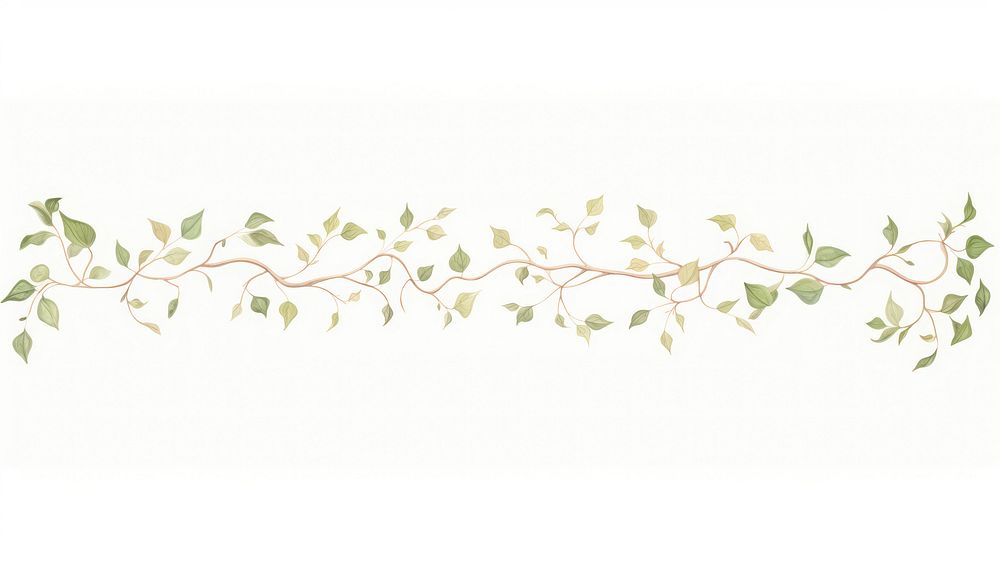 Vintage vines as line watercolour illustration pattern plant leaf.