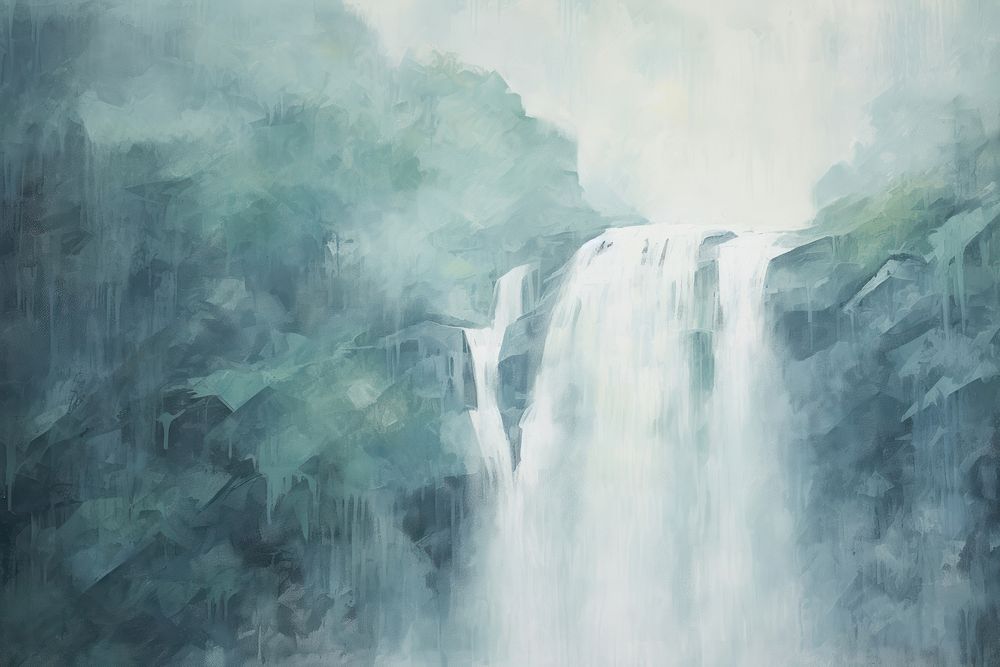 Waterfall background backgrounds painting outdoors.